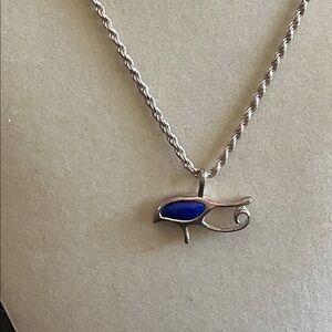 Sterling Silver 925 and Blue Pendant Necklace with Sterling silver Italy chain